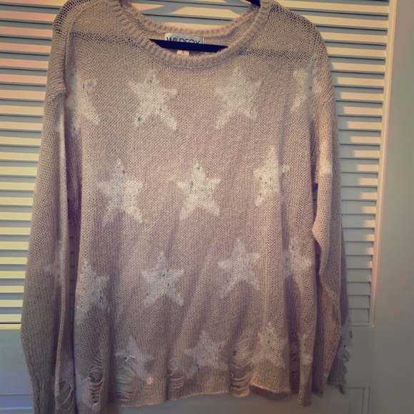 Wildfox Sweaters - Wildfox Distressed Star Sweater